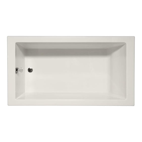 Malibu Home Venice Rectangle Whirlpool Bathtub 60"x 34"x 22" in Biscuit