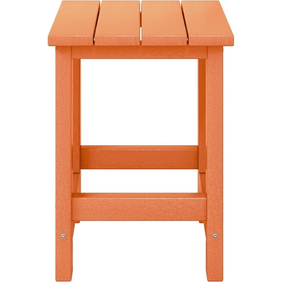 Malibu Kids Outdoor Patio Furniture HDPE Adirondack Square Side Table, Orange