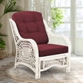 thumbnail image 1 of Malibu Lounge Armchair ECO Natural Rattan Wicker Handmade Design with Dark Brown Cushion, White Wash, 1 of 7