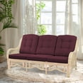 thumbnail image 1 of Malibu Lounge Three-Seater Sofa Natural Rattan Wicker Handmade Design with Dark Brown Cushions, Natural Color, 1 of 7
