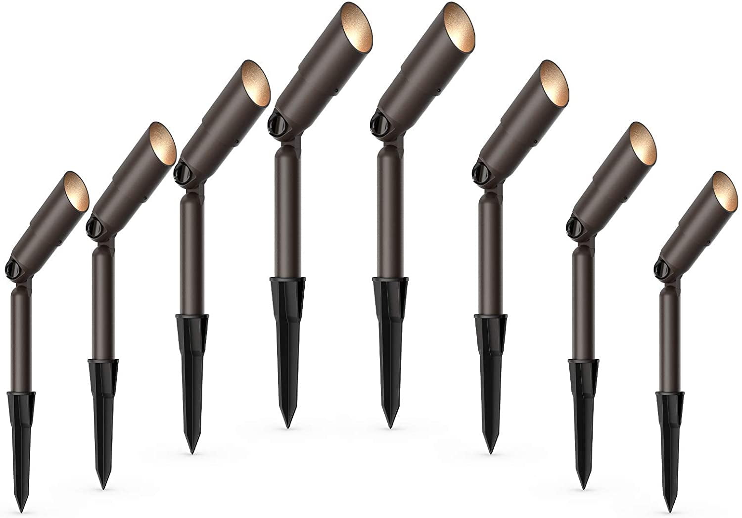 Malibu Low Voltage 20W Outdoor Waterproof Lighting, Non-Corrosive Metal Construction with Aged Brass Finish 8 PK 8308-9603-08