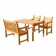 thumbnail image 1 of VIFAH  Malibu Outdoor 4-piece Wood Patio Dining Set with 4-foot Bench and Chairs, 1 of 4