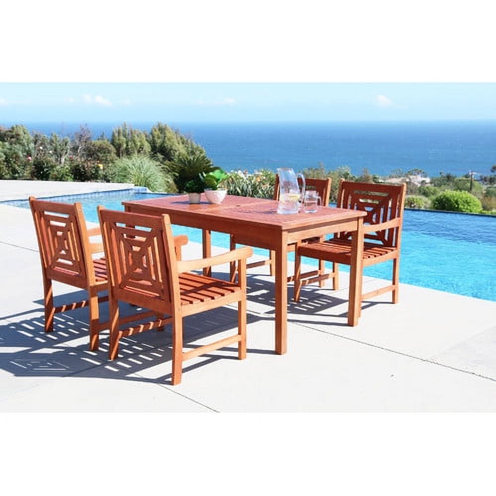Malibu Outdoor 5piece Wood Patio Dining Set