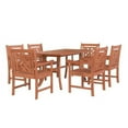 thumbnail image 1 of Malibu Outdoor 7-piece Wood Patio Curvy Legs Table Dining Set, 1 of 9