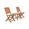 thumbnail image 1 of Malibu Outdoor Patio 3-Piece Wood Dining Set with Folding Chair, 1 of 1