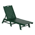 thumbnail image 1 of Malibu Poly Reclining Outdoor Patio Chaise Lounge Chair Adjustable, Dark Green, 1 of 10