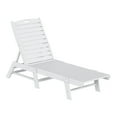 thumbnail image 1 of Malibu Poly Reclining Outdoor Patio Chaise Lounge Chair Adjustable, White, 1 of 13