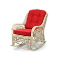 thumbnail image 1 of Malibu Rocking Chair ECO Natural Rattan Wicker Handmade Design with Red Cushion, Natural color, 1 of 5