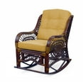thumbnail image 1 of Malibu Rocking Handmade Lounge Chair ECO Natural Wicker Rattan, Dark Brown Color, Light Brown Cushions, 1 of 5
