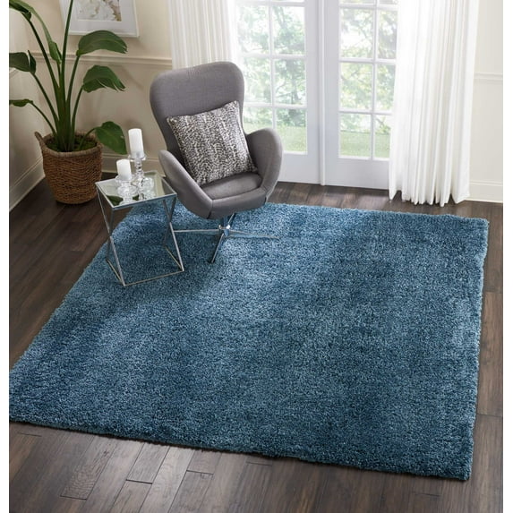 Malibu Shag Solid Blue Area Rug