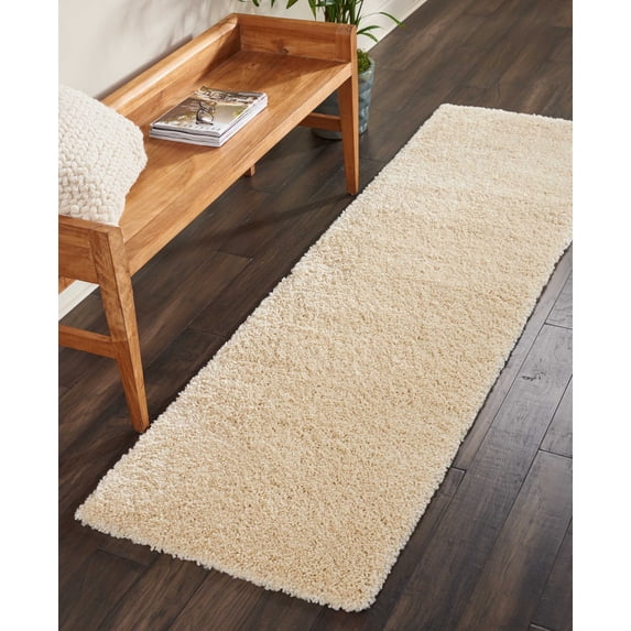Malibu Shag Solid Cream Area Rug
