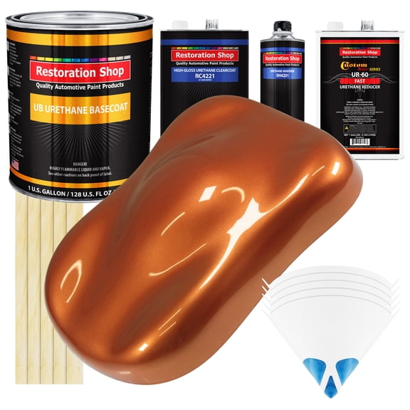 Malibu Sunset Orange Metallic Gallon Kit URETHANE BASECOAT Auto Paint FAST Kit
