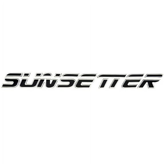 Malibu Sunsetter Mirrored Black / Silver 19 7/8 x 2 Inch Foam Filled Raised Boat Decal (Single)