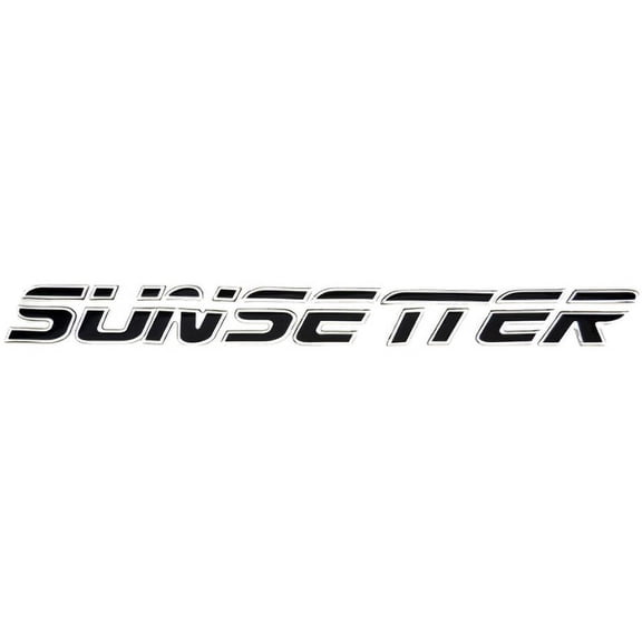 Malibu Sunsetter Mirrored Black / Silver 19 7/8 x 2 Inch Foam Filled Raised Boat Decal (Single)