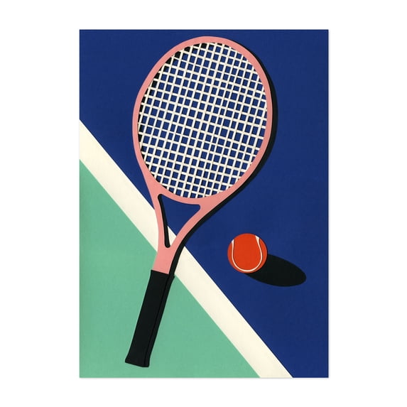 Malibu Tennis Club - Illustration Tennis Sports Modern Art Geometric Minimalist Pop Art Pastel Unframed Wall Art Print 6 x 8 inches