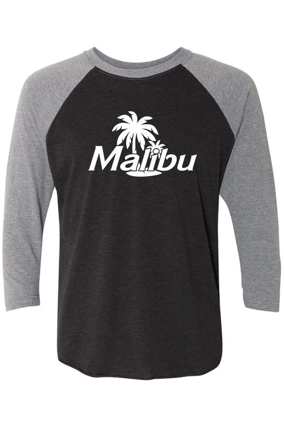Malibu Unisex 3/4 Sleeve Baseball Raglan Tee