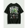 thumbnail image 1 of Malibu Vibe California Palm Tree Graphic Oversized Casual T-shirt, 1 of 5