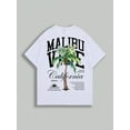 thumbnail image 1 of Malibu Vibe California Palm Tree Graphic Oversized Casual T-shirt, 1 of 5