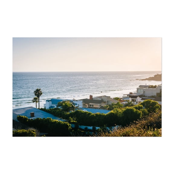 Malibu Views - Los Angeles California Photography Beach House Coastal Ocean Palm Tree Sunset Landscape Scenic Unframed Wall Art Print 4 x 6 inches