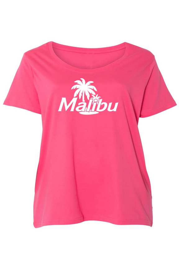 Malibu Womens Plus Size Scoopneck Tee