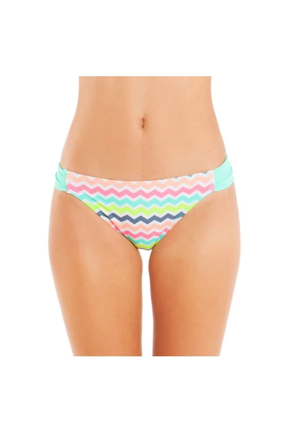 Zig Zag Hipster Shirred Bikini Bottom Swimsuit Juniors' Women's Small