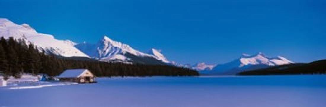 Maligne Lake & Canadian Rockies Alberta Canada Canvas Art - Panoramic Images (18 x 6)