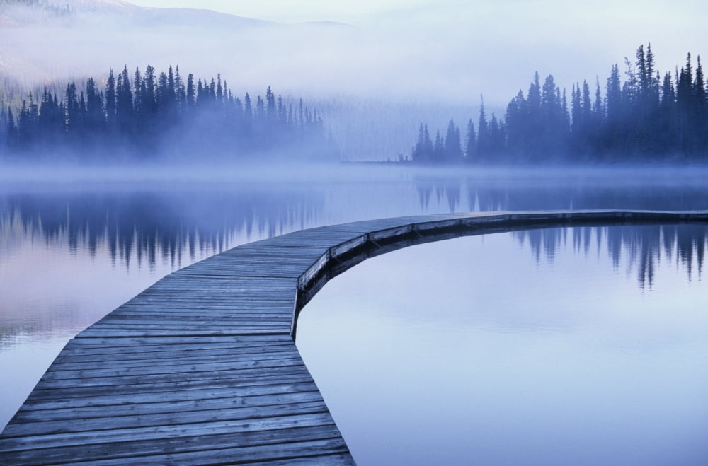 Maligne Lake Jasper National Park Alberta Canada Canvas Art - Darwin Wiggett Design Pics (17 x 11)