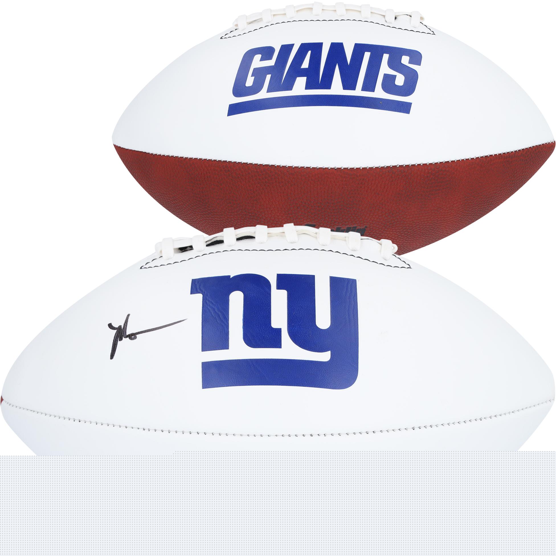 Malik Nabers New York Giants Autographed Franklin White Panel Football - Fanatics Authentic Certified