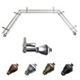 thumbnail image 1 of Malika 13/16" Double Bay Window curtain rod Adjustable 20"-36", 38"-72" - Satin Nickel,(ABay-95-5D), 1 of 4