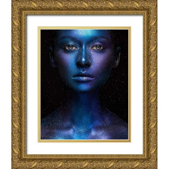 Malikov, Alex 12x14 Gold Ornate Wood Framed with Double Matting Museum Art Print Titled - Galaxy