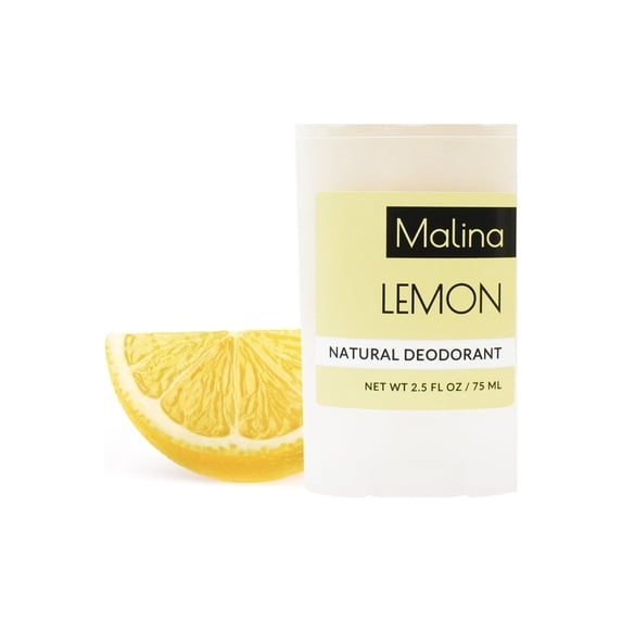Malina Organic Aluminum-Free Lemon Natural Deodorant, 2.5 fl oz | 2-pack