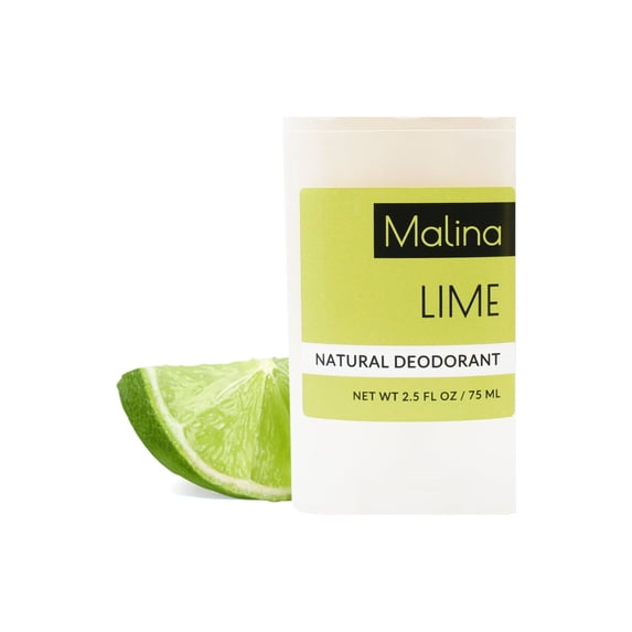 Malina Organic Aluminum-Free Lime Natural Deodorant 2.5 fl oz | 2-pack