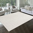 thumbnail image 1 of Gertmenian Malini Haley Cream Ivory Modern Geometric Tonal Polyester High-Low Indoor Area Rug, 6x9, 1 of 6