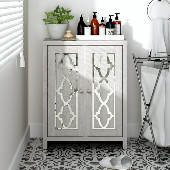 Galano Molino 2 Door Freestanding Bathroom Cabinet - Dusty Grey Oak