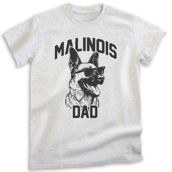 Malinois Dad, Unisex Men's Shirt, Belgian Malinois, Malinois Owner, Funny Dog Dad Gift, Heather Ash, 3X-Large