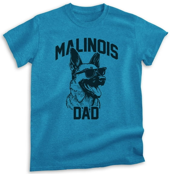 Malinois Dad, Unisex Men's Shirt, Belgian Malinois, Malinois Owner, Funny Dog Dad Gift, Heather Blue, 3X-Large