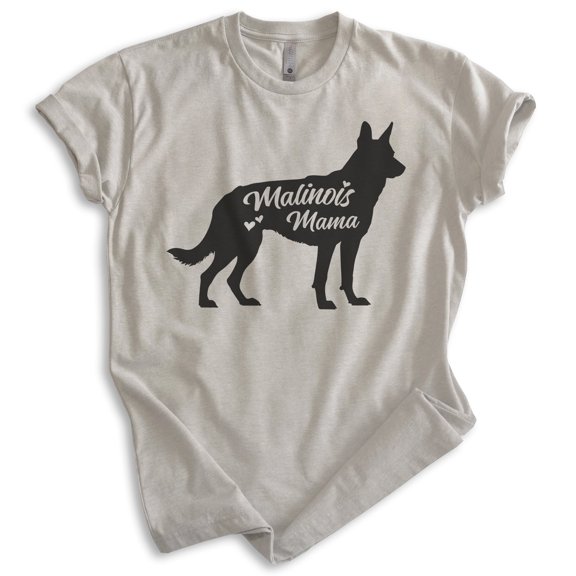Malinois Mama, Unisex Women's Shirt, Belgian Malinois, Malinois Owner, Funny Dog Mama Gift, Light Silk Gray, Small