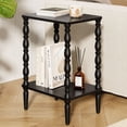 thumbnail image 1 of Maliowa 2-Tier Side Table, Small End Table for Living Room Bedroom with Storage Shelf, Vintage Accent Table Nightstand with Spindle Legs, Black, 1 of 11