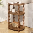 thumbnail image 1 of Maliowa 3-Tier Side Table, Small End Table for Living Room Bedroom, Accent Table Nightstand with Storage Shelf for Narrow Spaces, Walnut, 1 of 10