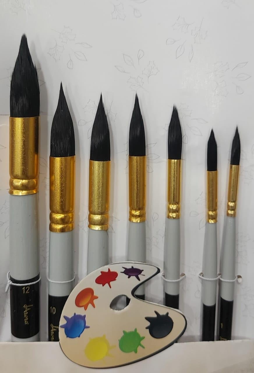 Maliraj Decorative Brush Set Pointed Round Flat Shader Script Liner ...