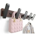 thumbnail image 1 of Maliralt Coat Hat Rack 17 in. Wall Mounted Metal&Wood 5 Hook Rack, Black&Brown, 1 of 7