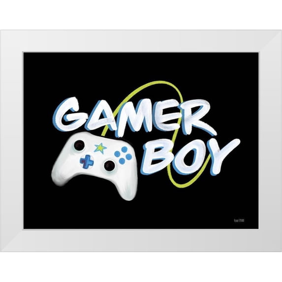 Malkowski, Melissa 18x15 White Modern Wood Framed Museum Art Print Titled - Gamer Boy