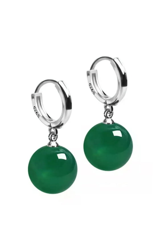 - Potara Earrings for Women - Japanese Jewelry - Agate Unisex Potara (Forest - Pair)
