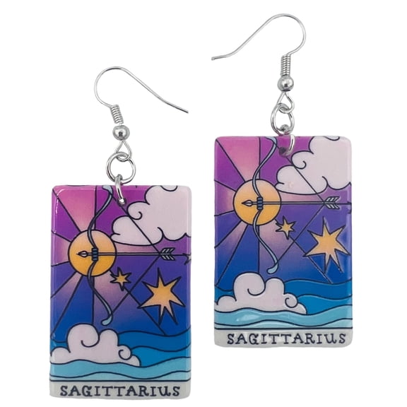 Mall of Style - Sagittarius Earrings Women - Zodiac Earrings - Sagittarius Jewelry (Sagittarius)