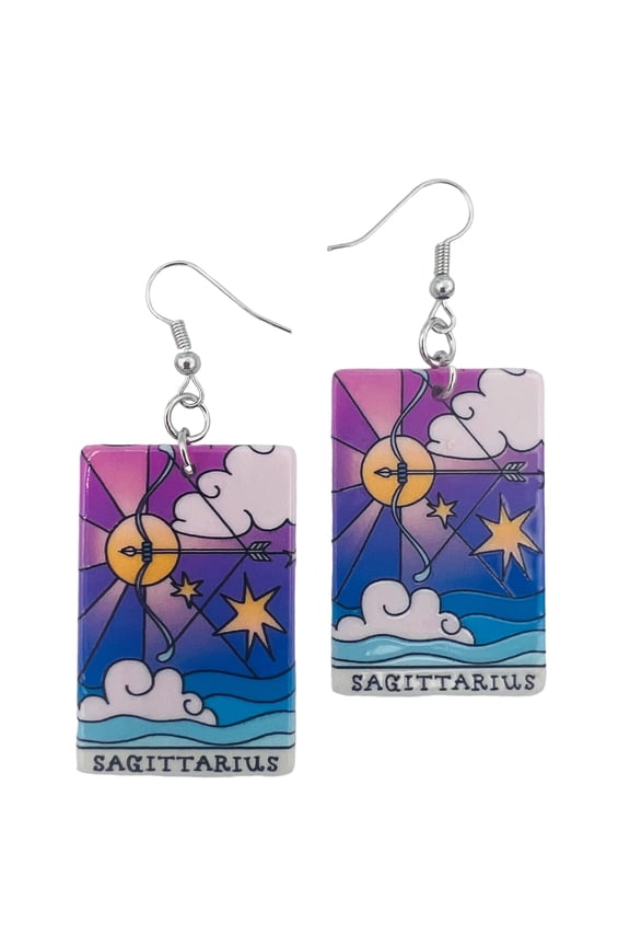 - Sagittarius Earrings Women - Zodiac Earrings - Sagittarius Jewelry (Sagittarius)
