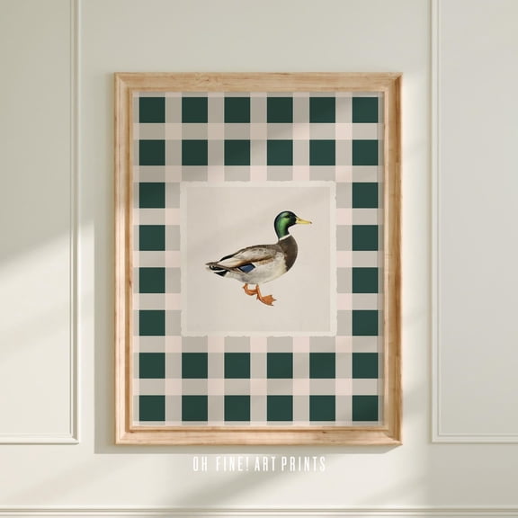 Mallard Duck Art Print Country Cottage Decor Vintage Forest Green Bird Wall Art Modern Farmhouse Print A313 Decor For Living Room Bedroom