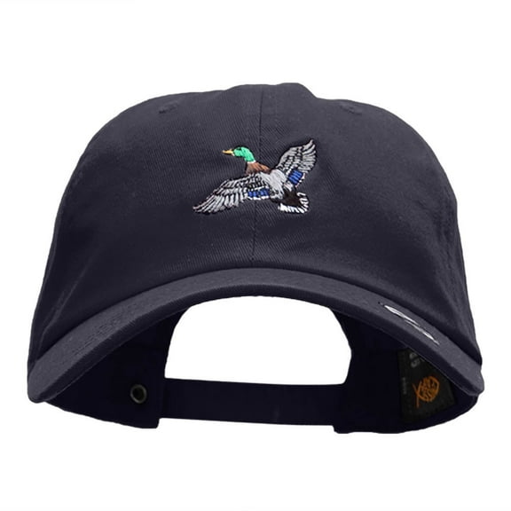 Mallard Duck Embroidered Washed Cap - Navy OSFM