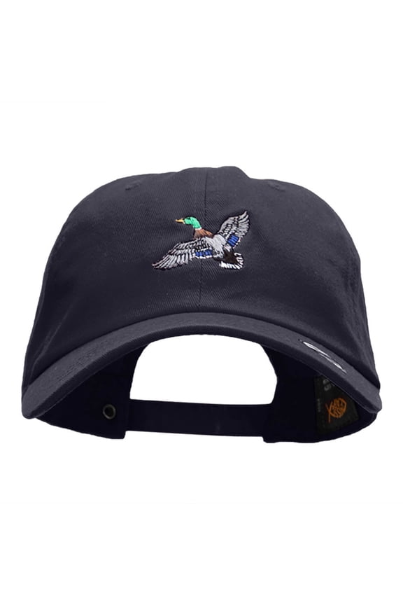 Mallard Duck Embroidered Washed Cap - Navy OSFM