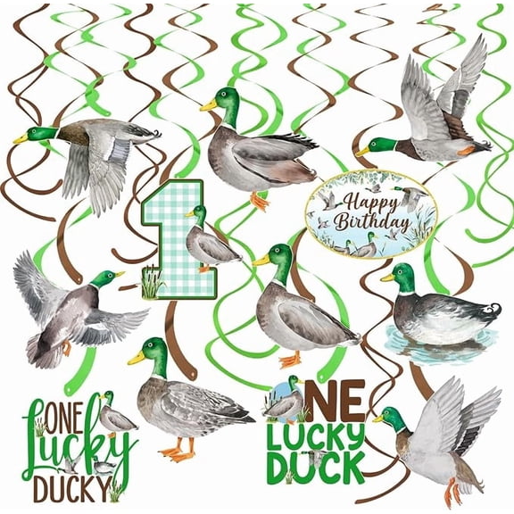 Mallard Duck Hanging Swirls Decorations