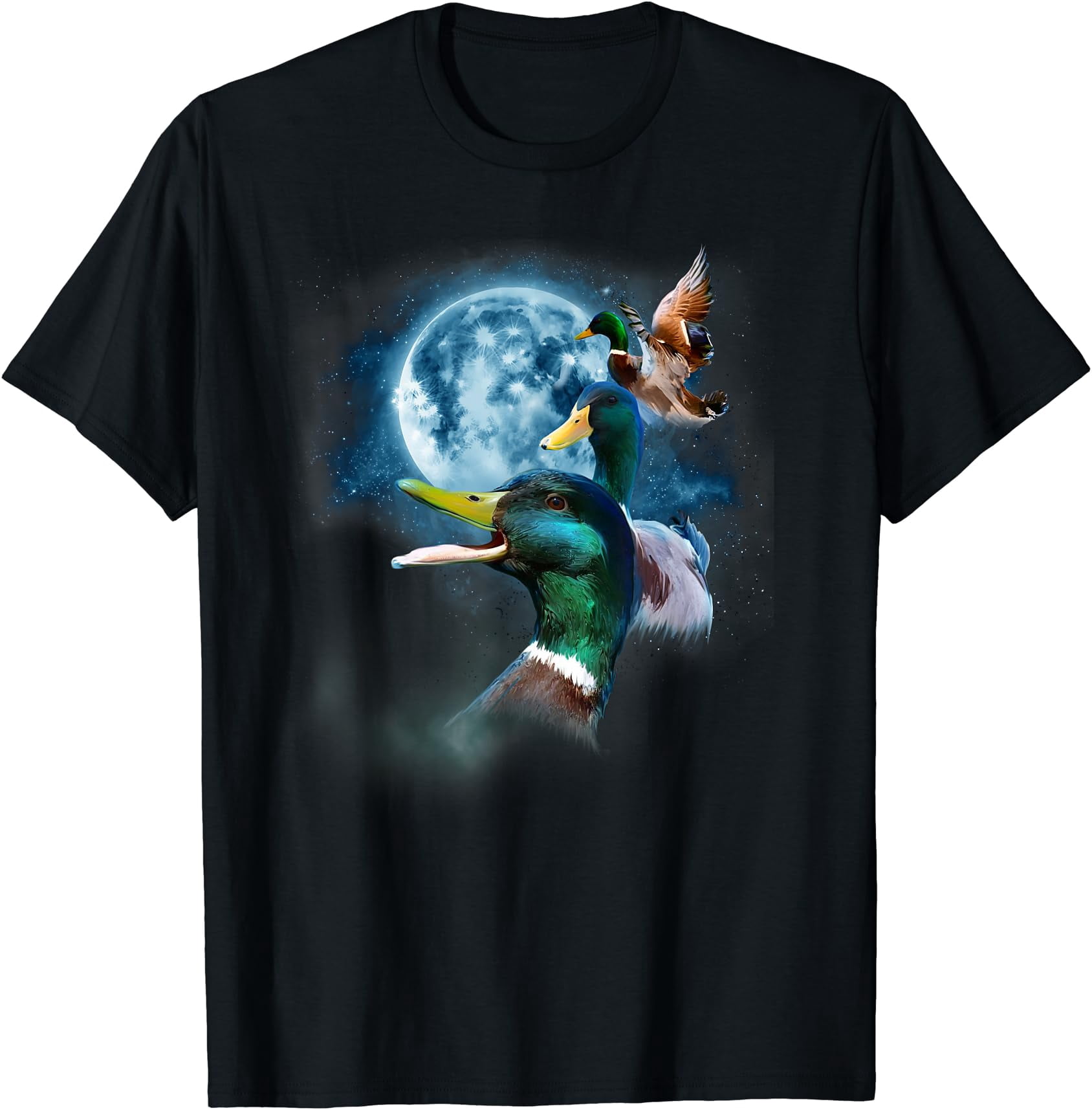 Mallard Duck Howling At The Moon Duck T-Shirt - Walmart.com